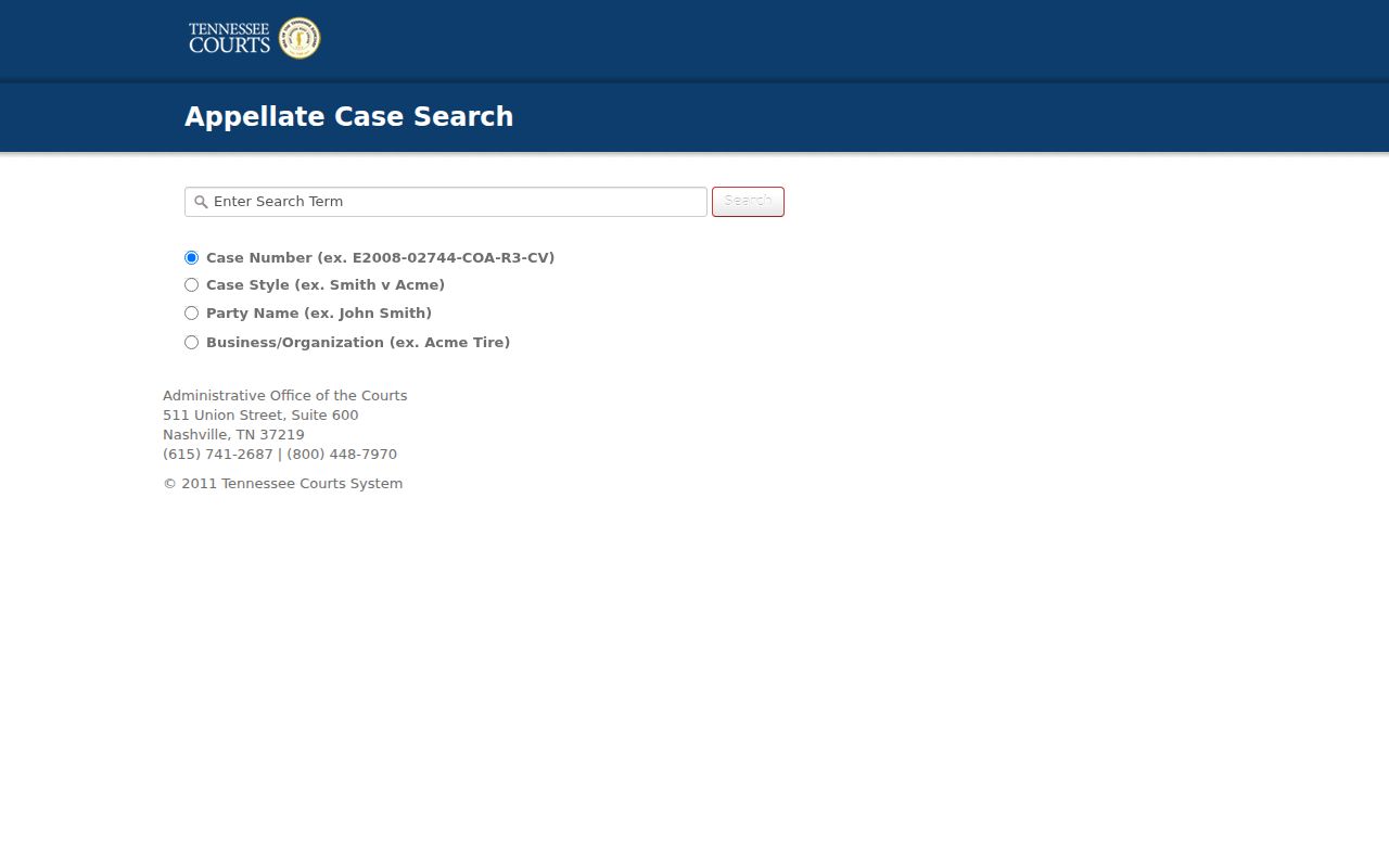Tennessee Public Case History search for Sequatchie County appeals