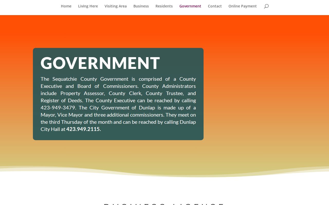 Dunlap city government location compared with court docket office